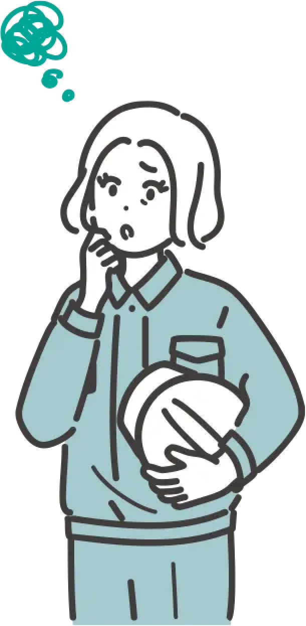 お悩みを抱える作業員のイラスト（アフター）